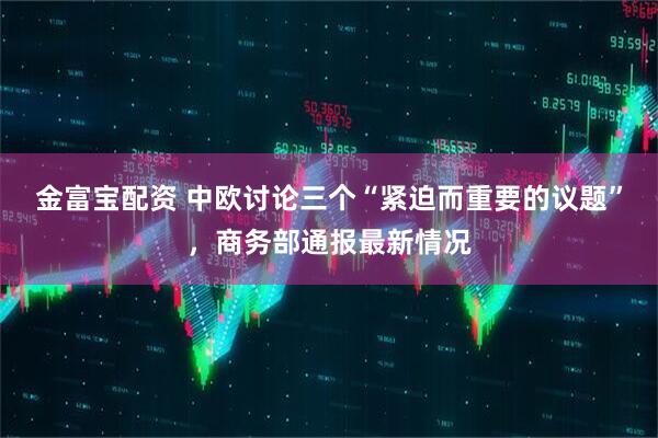 金富宝配资 中欧讨论三个“紧迫而重要的议题”，商务部通报最新情况