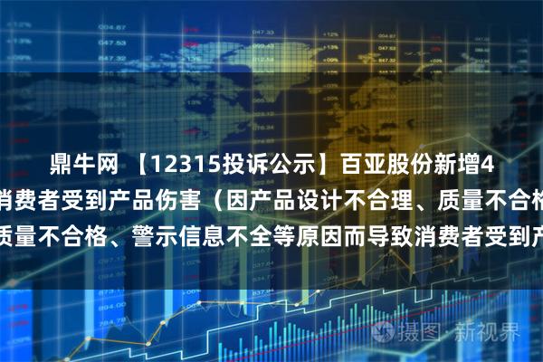 鼎牛网 【12315投诉公示】百亚股份新增4件投诉公示，涉及导致消费者受到产品伤害（因产品设计不合理、质量不合格、警示信息不全等原因而导致消费者受到产品伤害）问题等