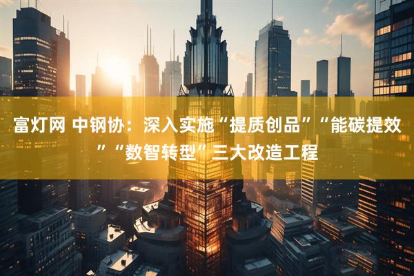 富灯网 中钢协：深入实施“提质创品”“能碳提效”“数智转型”三大改造工程